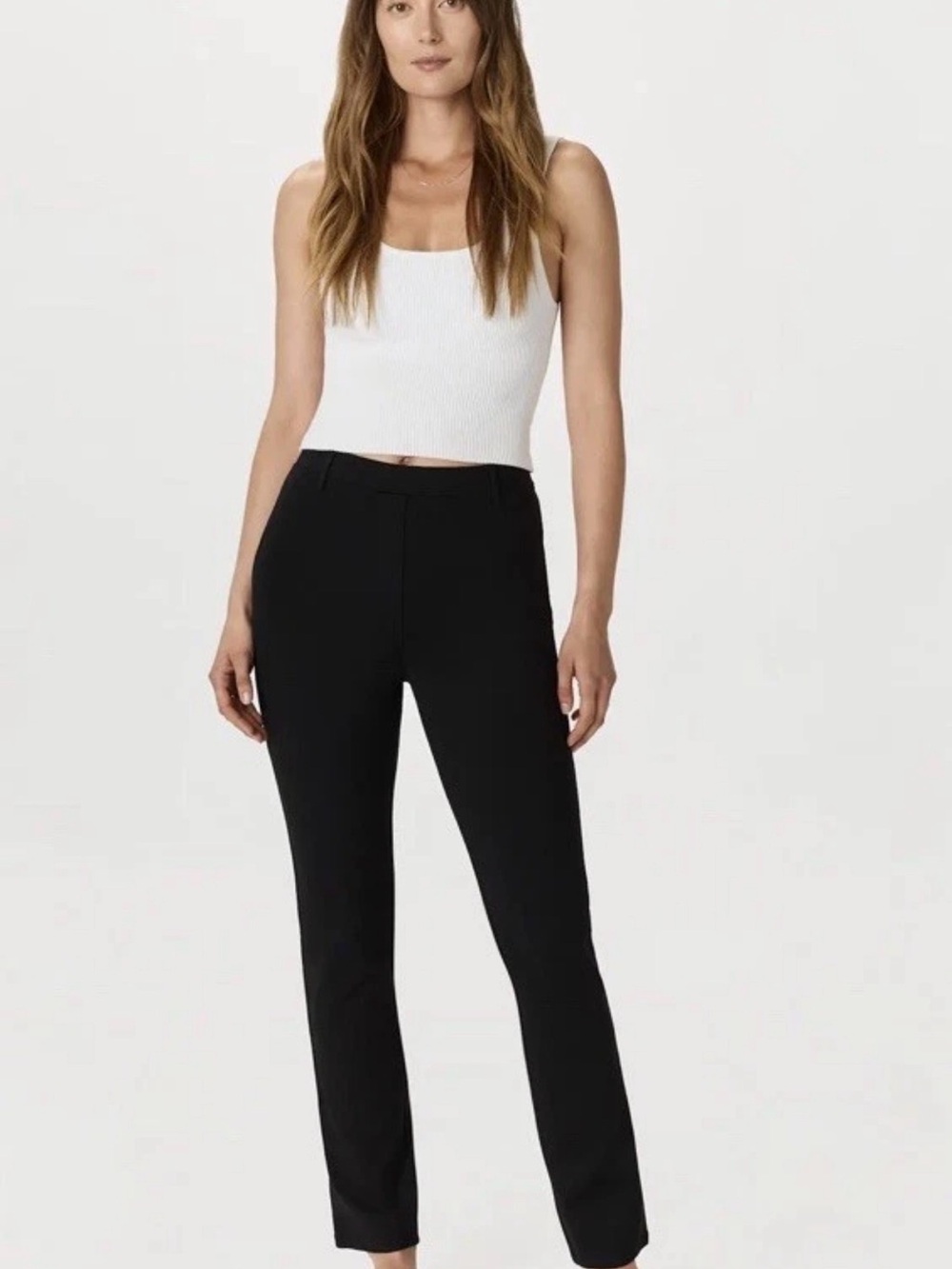 Quince Ultra-Stretch Ponte Straight Leg Black Pants M 30x30 Career, Minimalist